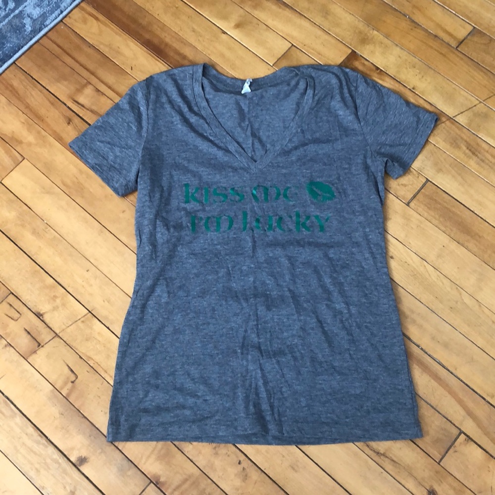 Kiss me I’m lucky v neck top
